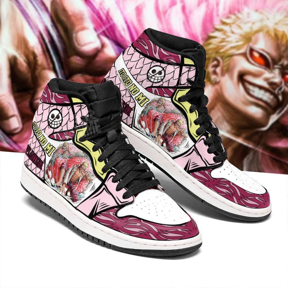 Donquixote Doflamingo JD1s Sneakers Anime One Piece Shoes, Air Jordan Hightop