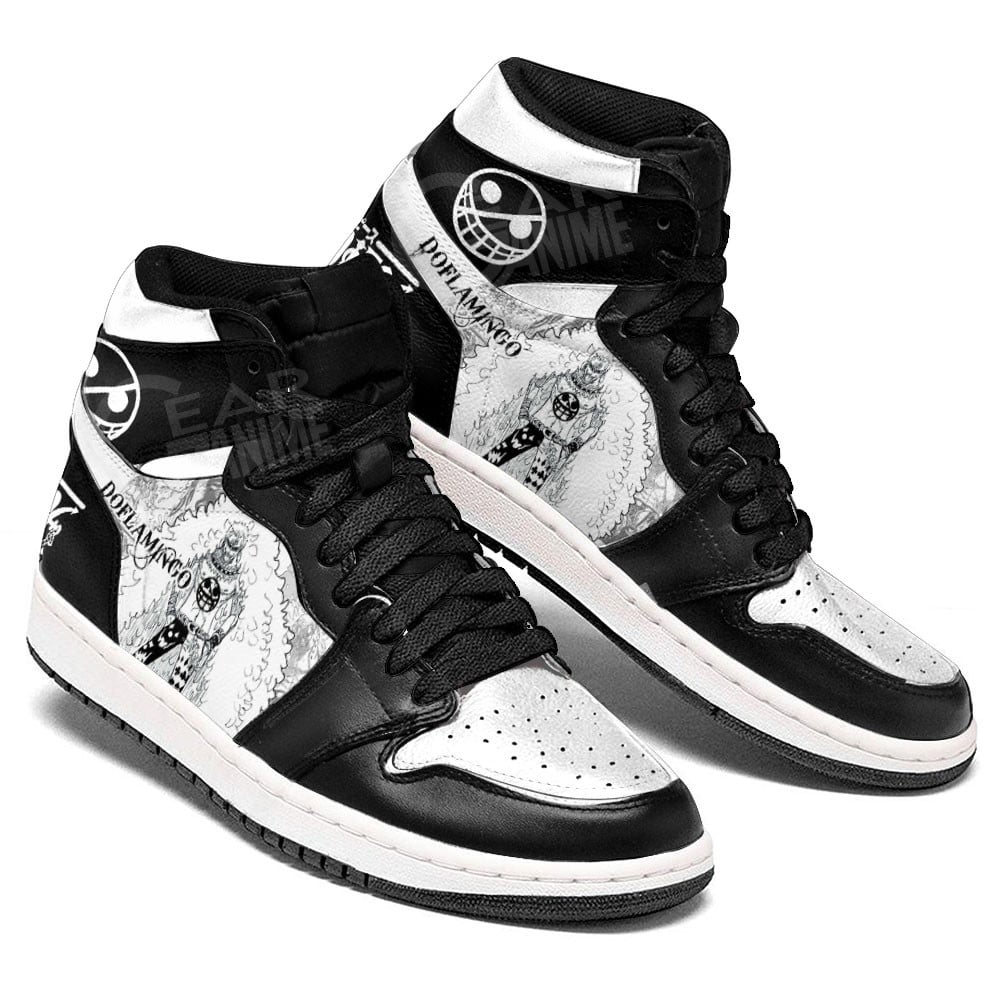 Donquixote Doflamingo JD1s Sneakers One Piece Shoes Manga Style, Air Jordan Hightop