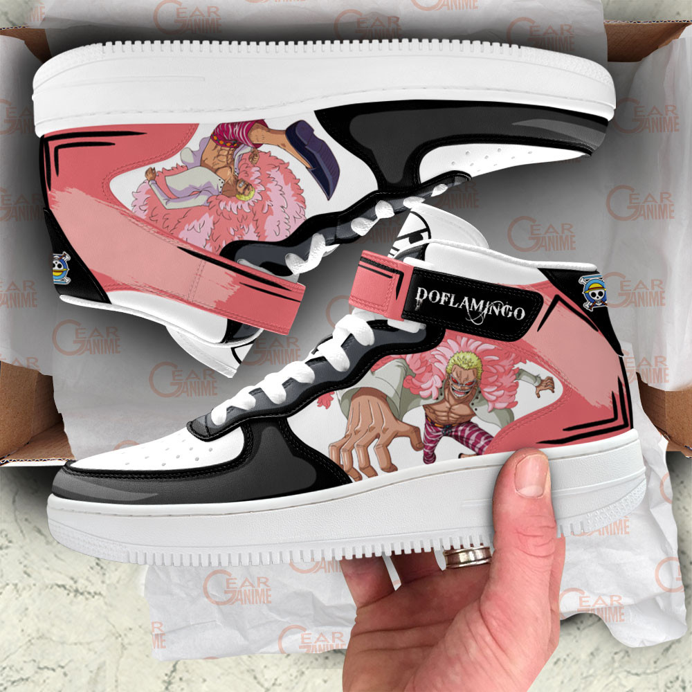 Donquixote Doflamingo Sneakers Air Mid Custom One Piece Anime Shoes