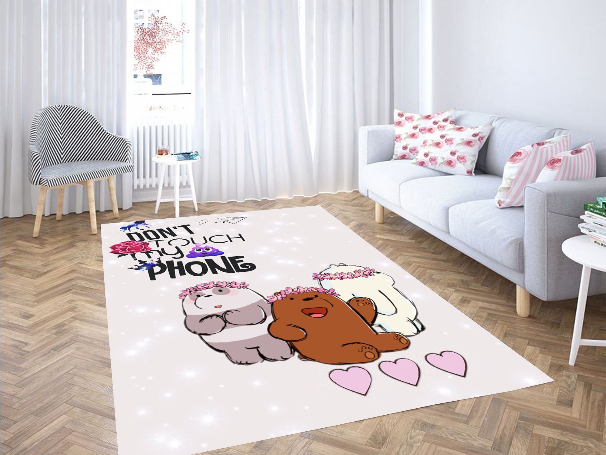 Dont Touch My Phone We Bare Bears Carpet Rectangle Rug
