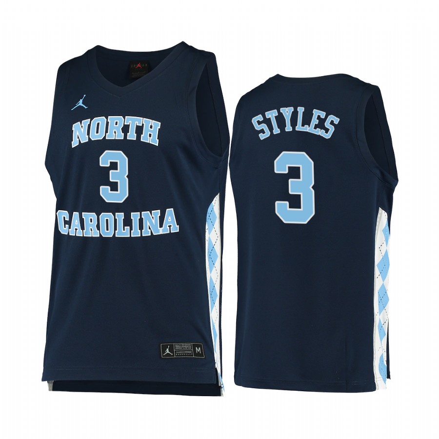Dontrez Styles North Carolina Tar Heels Navy Jersey 2022 College Alternate