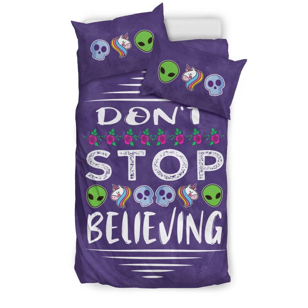 Don’Ttop Believing In Aliens Unicornskulls 3D Customized Duvet Cover Bedding Set
