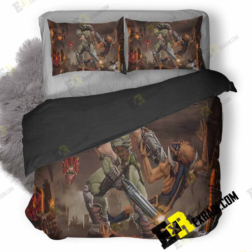 Doom Eternal D2 3D Customized Duvet Cover Bedding Set