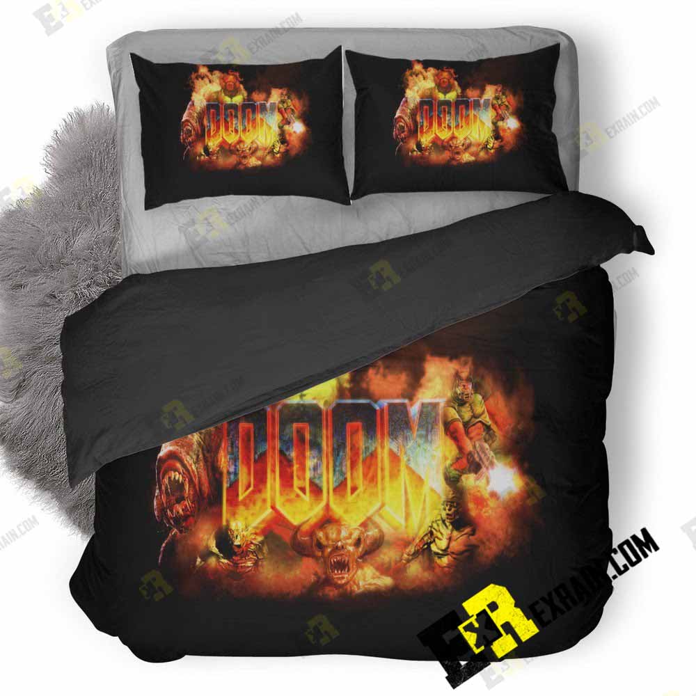 Doom Game Pc 3D Customized Duvet Cover Bedding Set