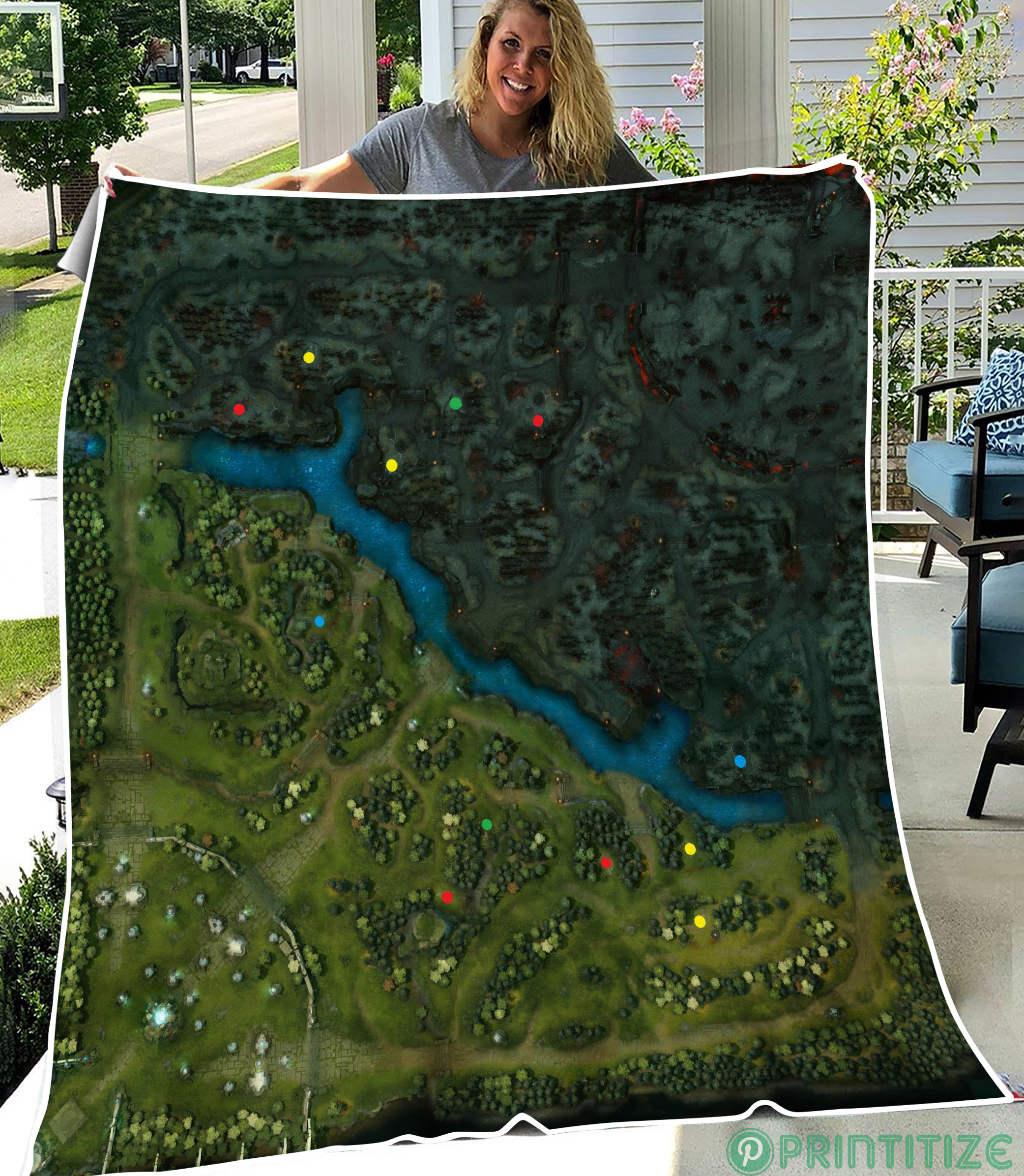 Dota 2 Map Fleece Blanket