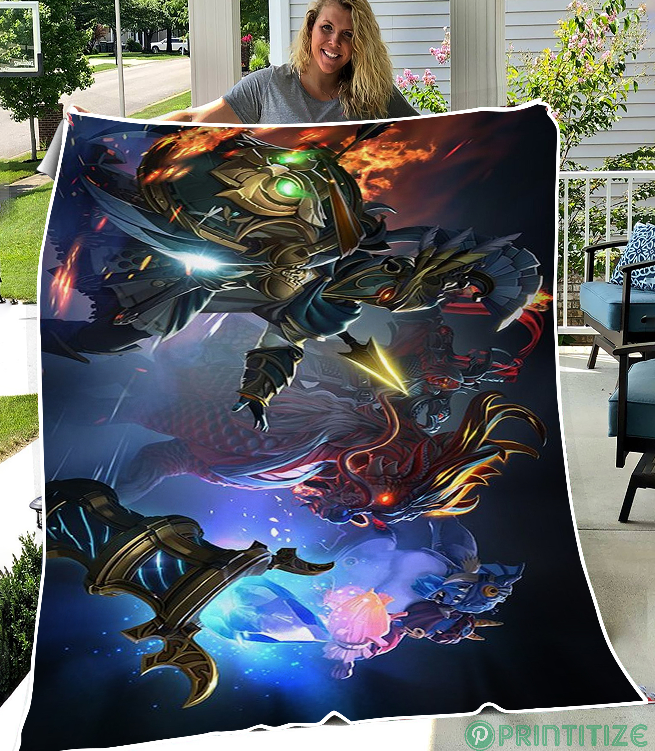 Dota 2 Peak Player Count Fleece Blanket