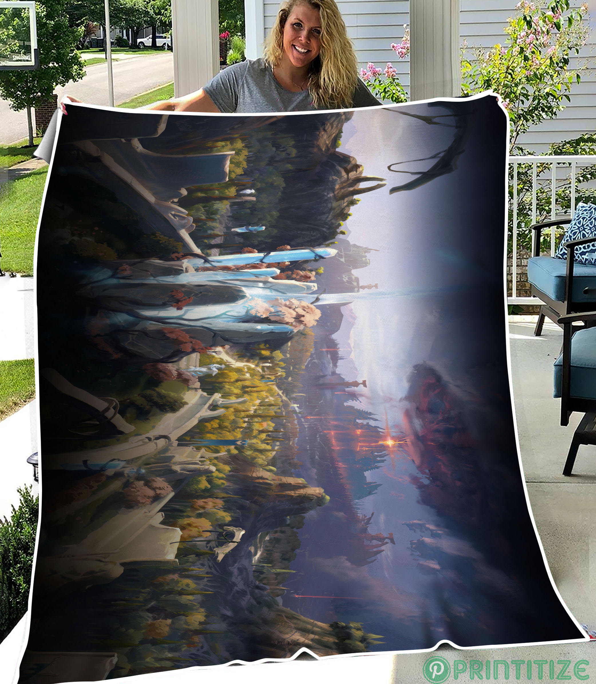 Dota 2 Radiant Dire5 Fleece Blanket