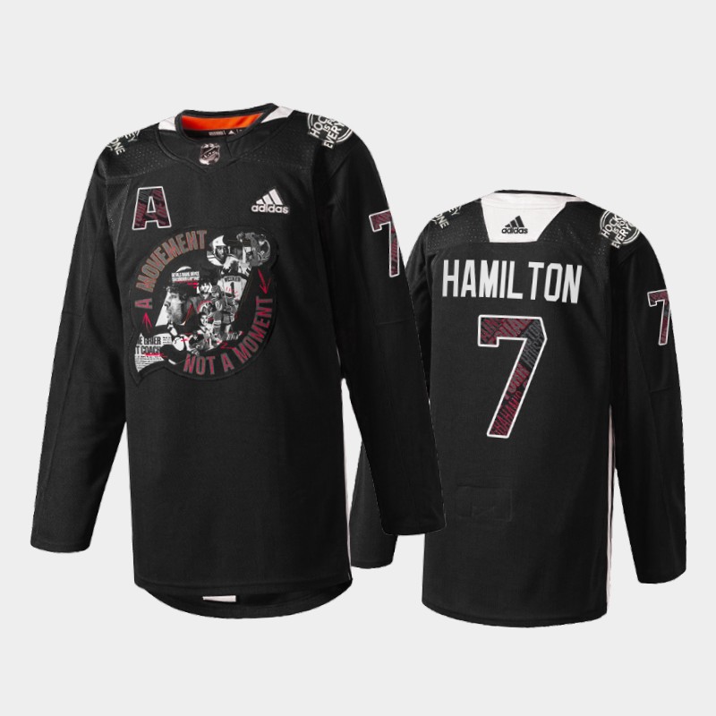 Dougie Hamilton New Jersey Devils Black History Month 2022 Jersey Black #7 Warm-up