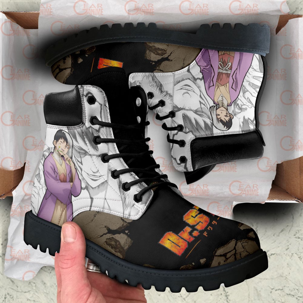 Dr Stone Gen Asagiri Boots Anime Custom Shoes