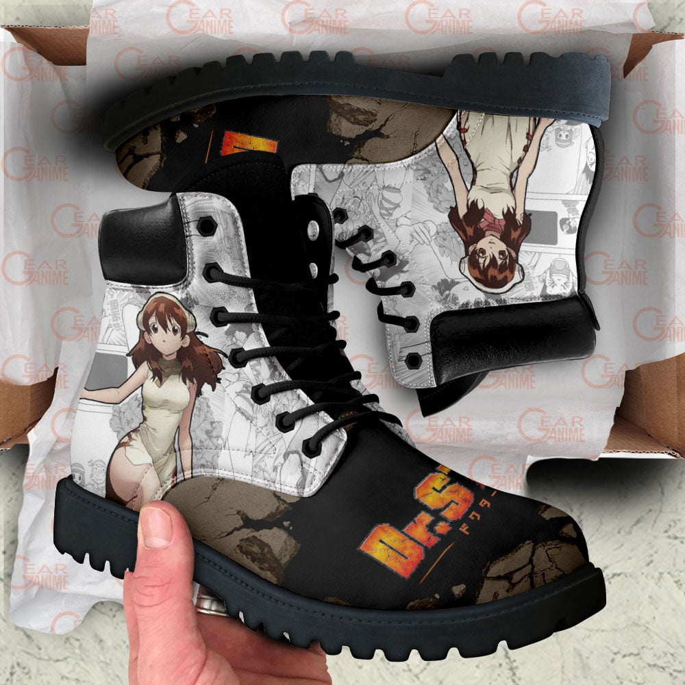 Dr Stone Yuzuriha Ogawa Boots Anime Custom Shoes