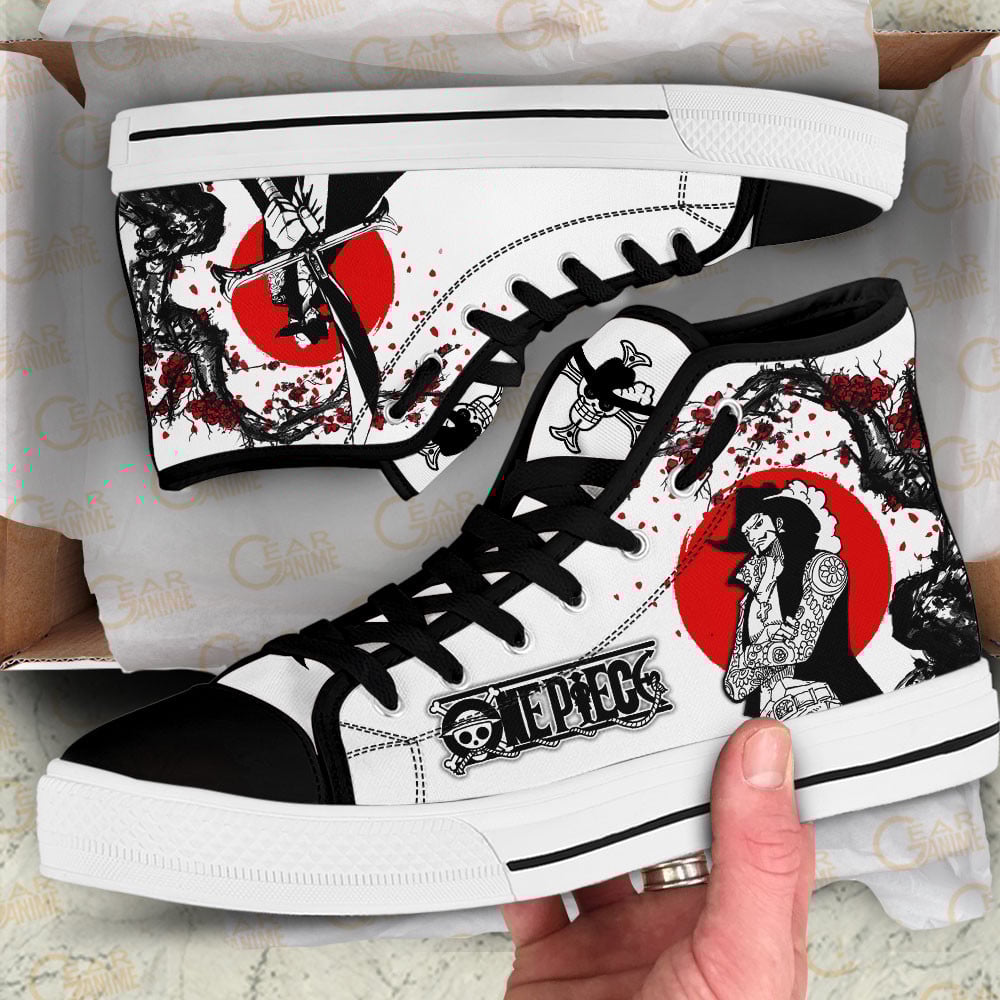 Dracule Mihawk High Top Shoes Anime One Piece Sneakers Japan Style
