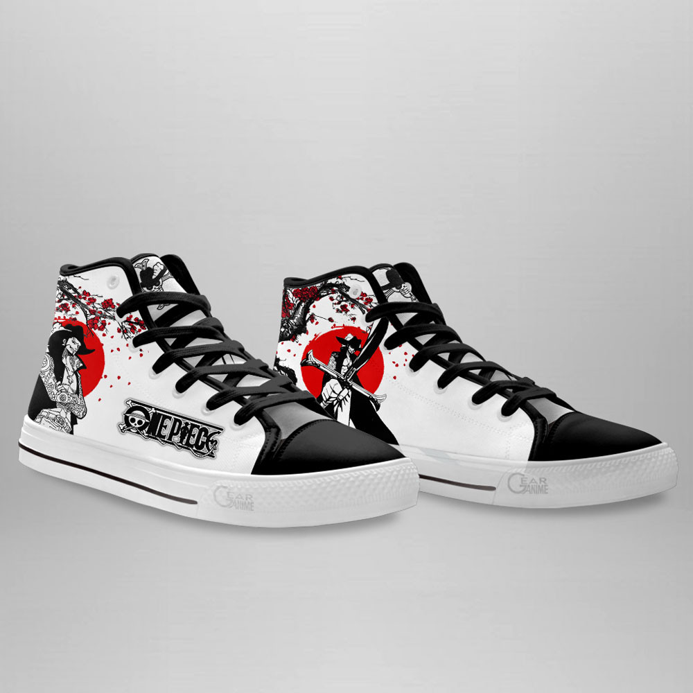 Dracule Mihawk High Top Shoes Anime One Piece Sneakers Japan Style