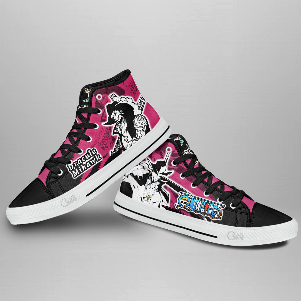 Dracule Mihawk High Top Shoes One Piece Custom Anime Sneakers Mix Manga