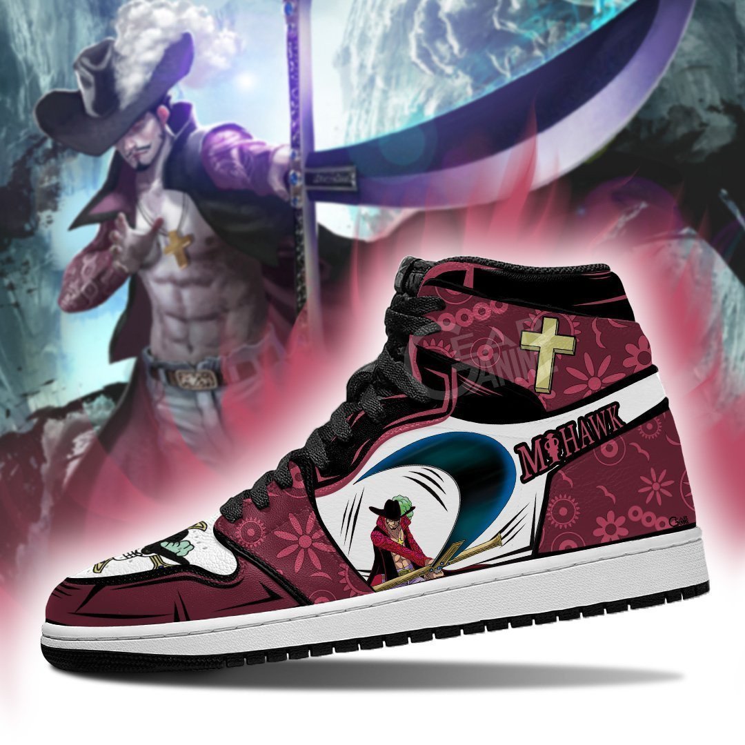 Dracule Mihawk JD1s Sneakers Anime One Piece Shoes Gift Idea, Air Jordan Hightop