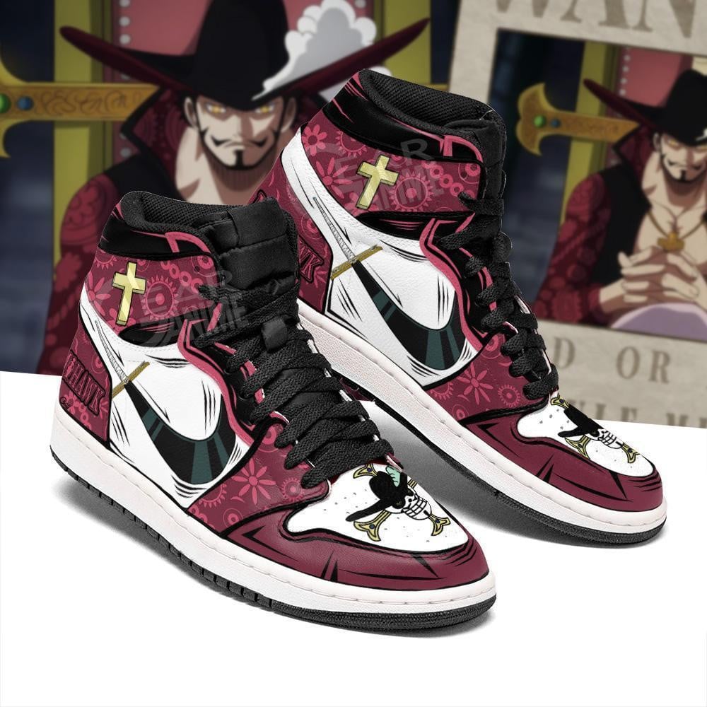 Dracule Mihawk Sword JD1s Sneakers Anime One Piece Shoes, Air Jordan Hightop