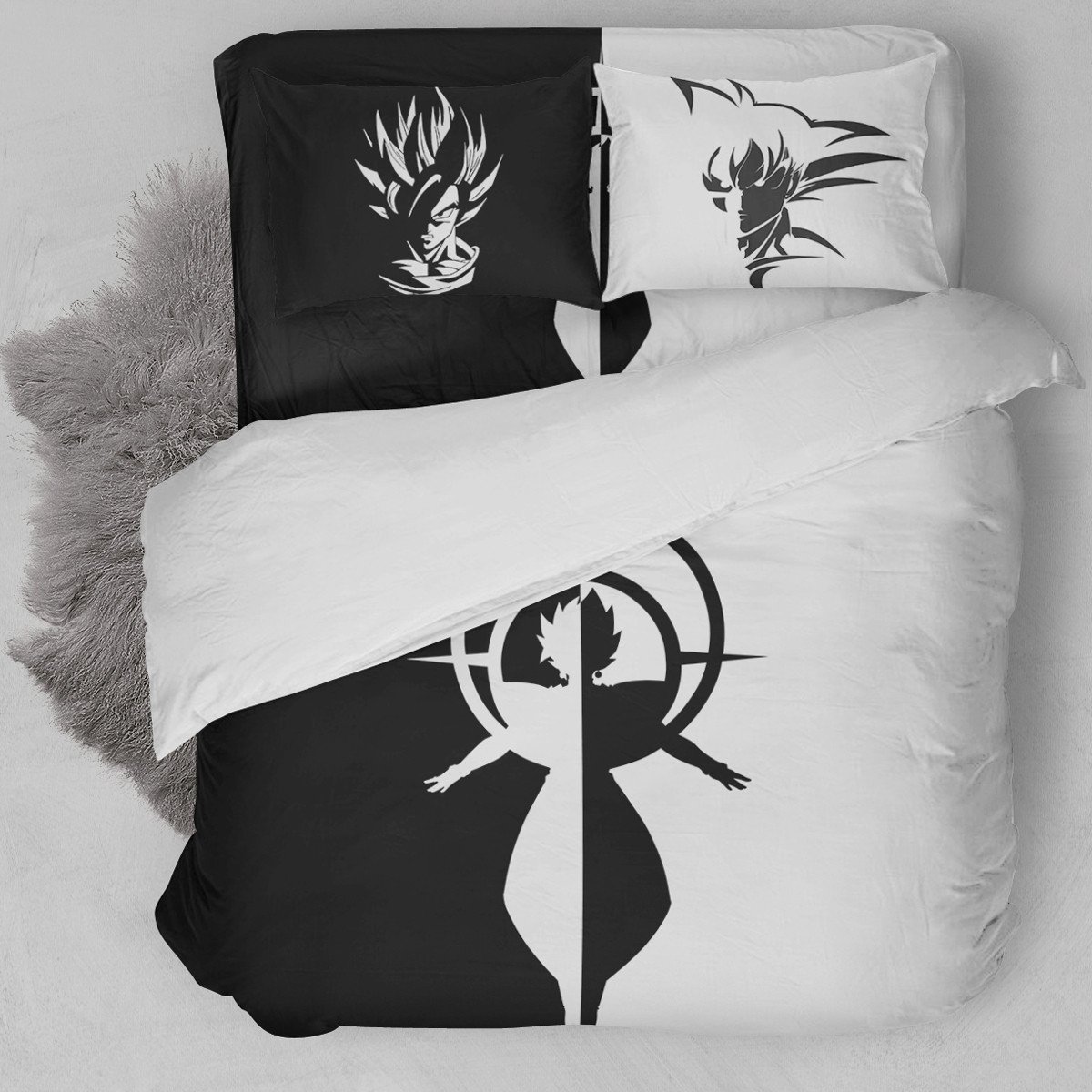 Dragon Ball All Black And White Duvet Cover Bedding Set