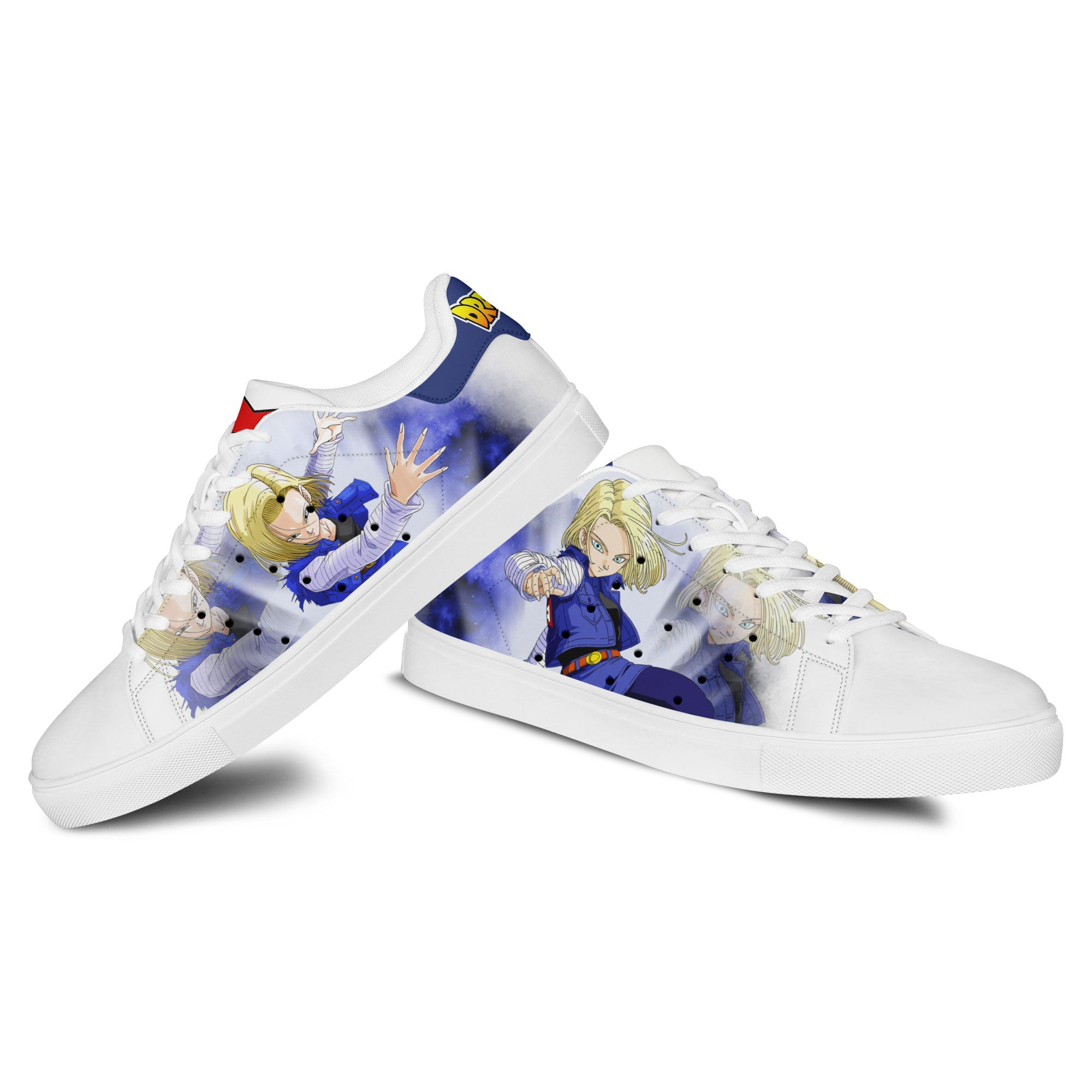 Dragon Ball Android 18 Skate Sneakers Custom Anime Shoes
