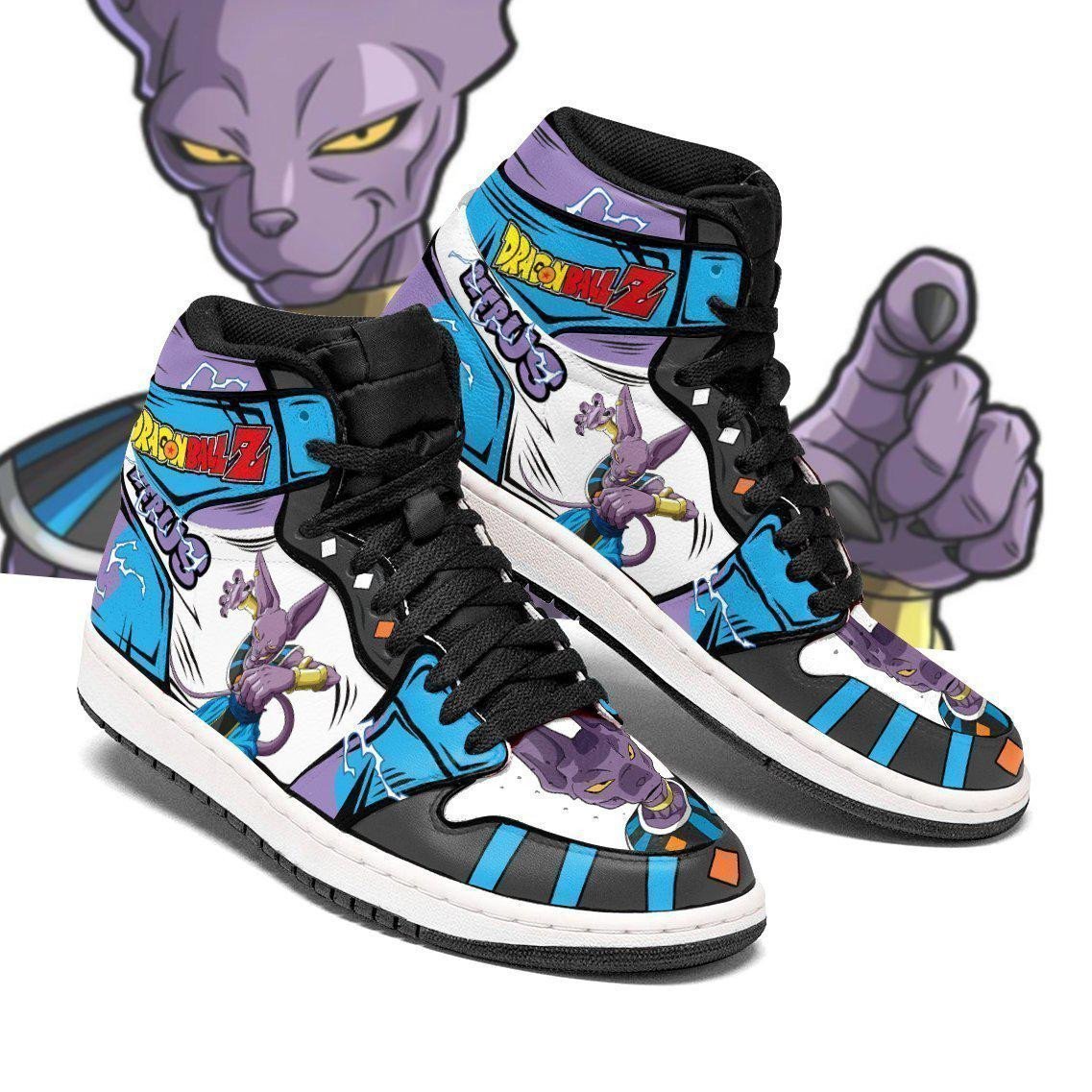 Dragon Ball Beerus JD1s Sneakers Anime DBZ Shoes, Air Jordan Hightop