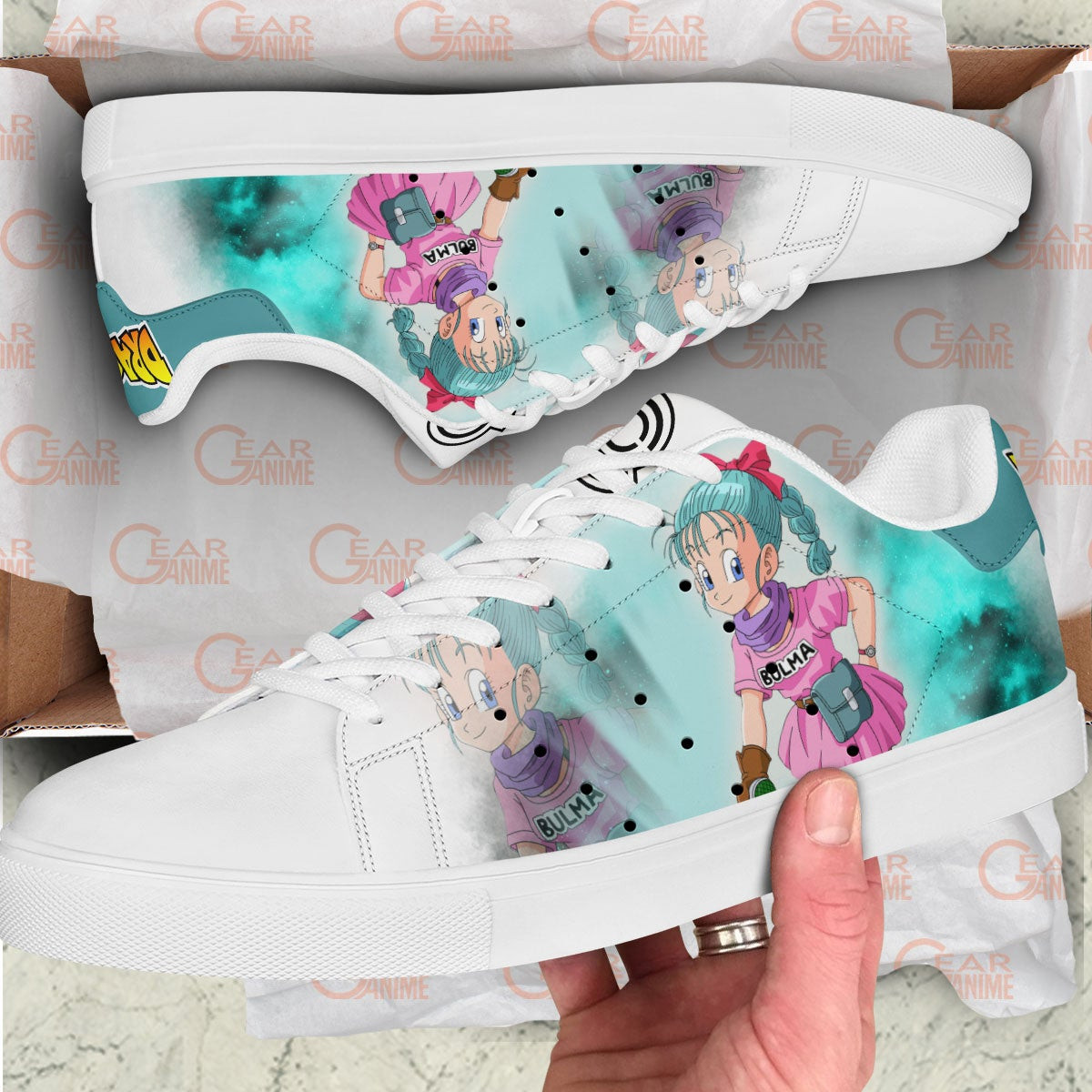 Dragon Ball Bulma Skate Sneakers Custom DBZ Anime Shoes