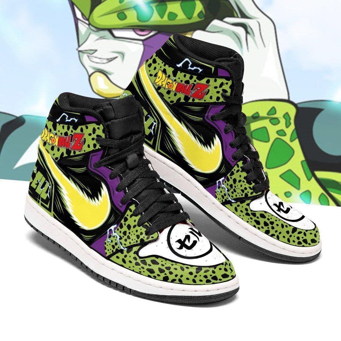 Dragon Ball Cell Anime JD1s Sneakers For Fans, Air Jordan Hightop