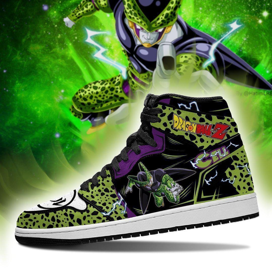 Dragon Ball Cell JD1s Sneakers Anime DBZ Shoes Fan Gift Idea, Air Jordan Hightop