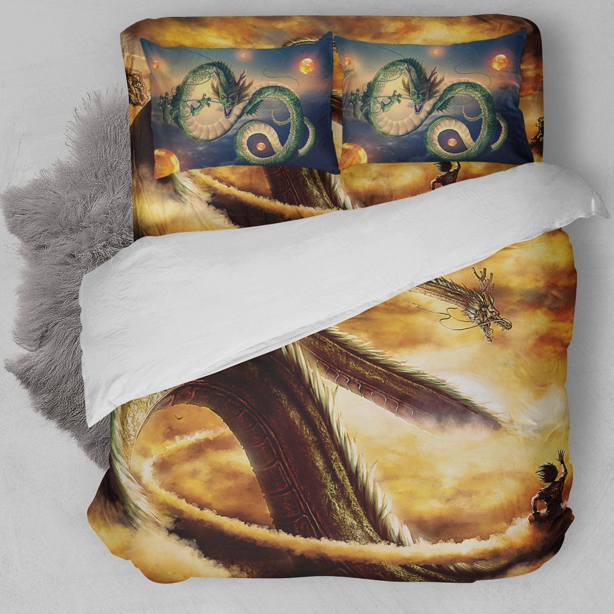 Dragon Ball Goku And Shenlong Duvet Cover Bedding Set