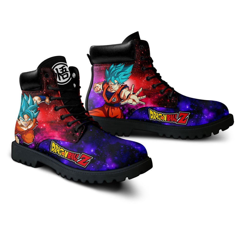 Dragon Ball Goku Blue Boots Anime Custom Shoes Galaxy Style
