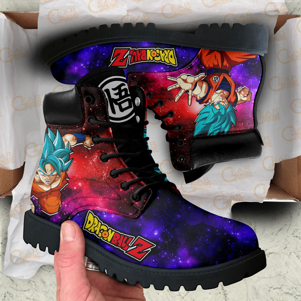 Dragon Ball Goku Blue Boots Anime Custom Shoes Galaxy Style