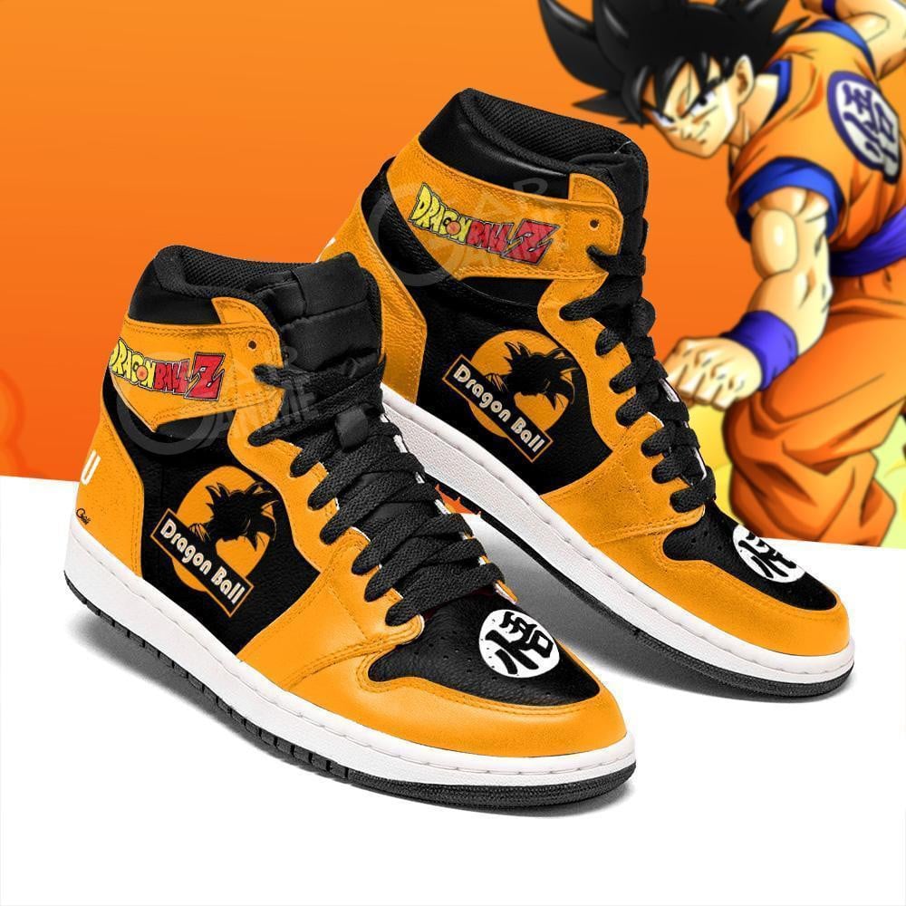 Dragon Ball Goku JD1s Sneakers Silhouette DBZ Anime Shoes, Air Jordan Hightop
