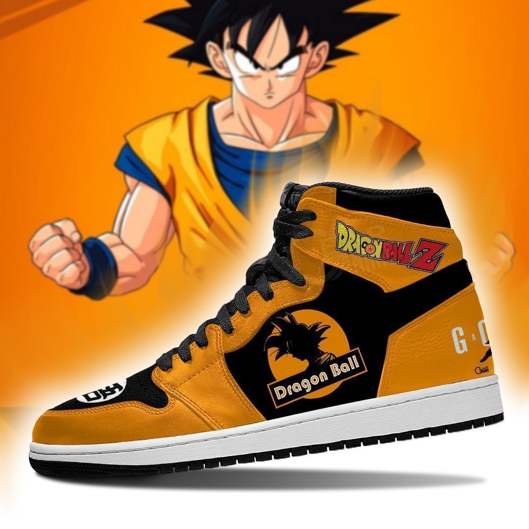 Dragon Ball Goku JD1s Sneakers Silhouette DBZ Anime Shoes, Air Jordan Hightop
