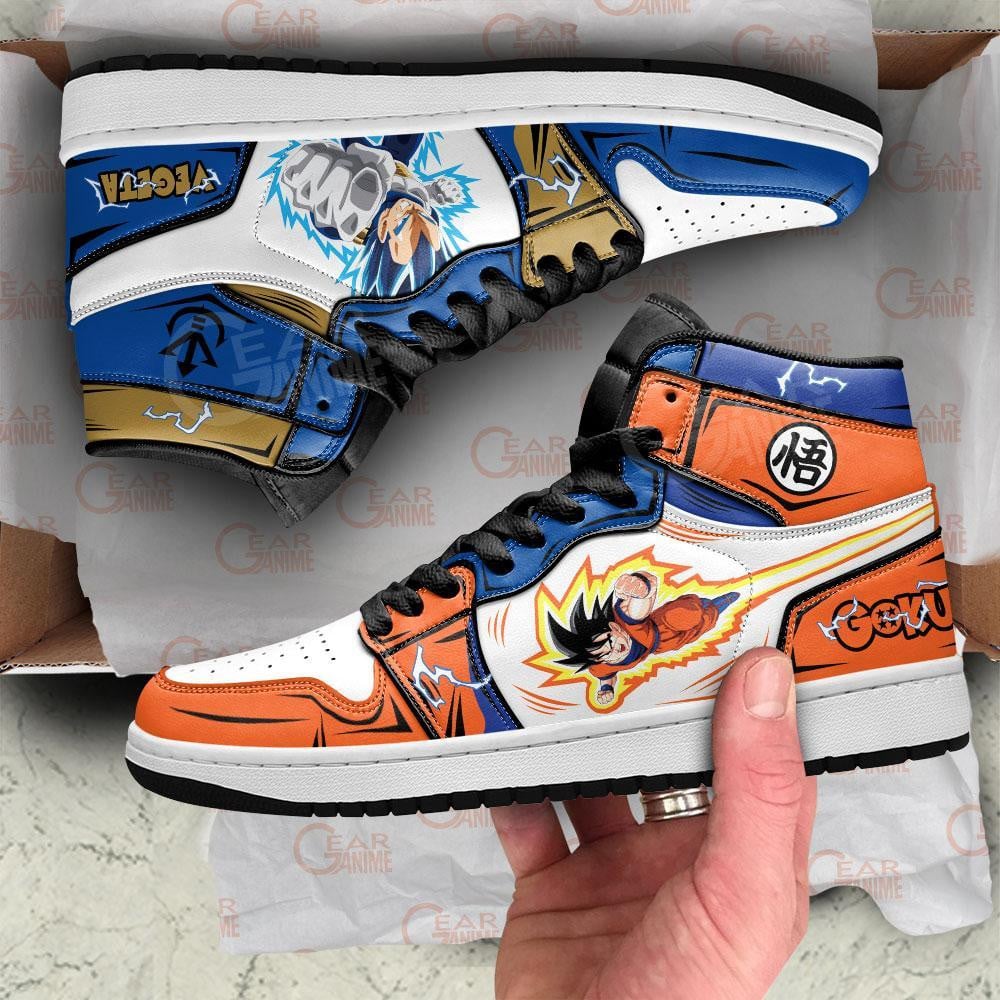 Dragon Ball JD1s Sneakers Goku Vs Vegeta, Air Jordan Hightop