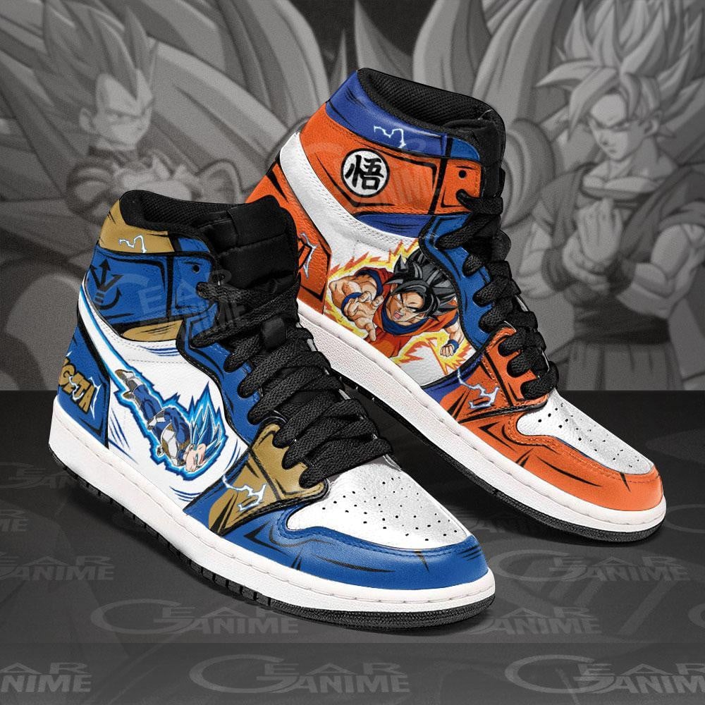 Dragon Ball JD1s Sneakers Goku Vs Vegeta, Air Jordan Hightop