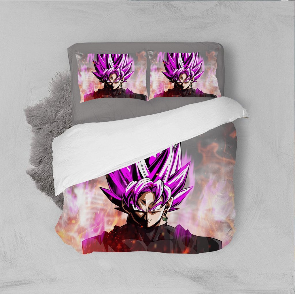 Dragon Ball Uper Aiyan Rose Black Goku 3D Customized Duvet Cover Bedding Set