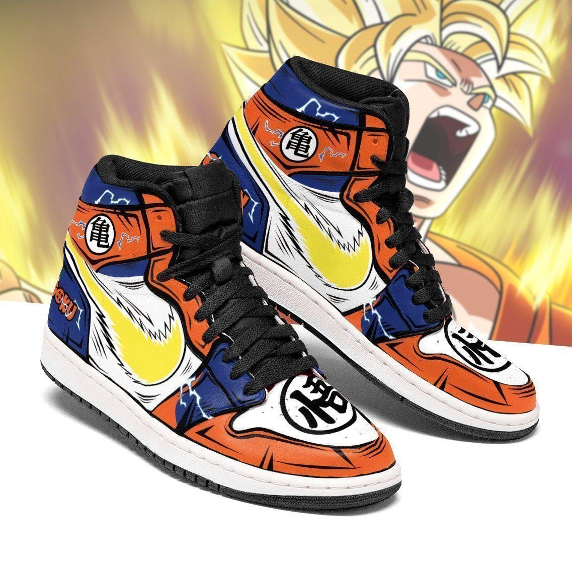 Dragon Ball Z Goku Skill Kamehameha Anime Shoes, Air Jordan Hightop