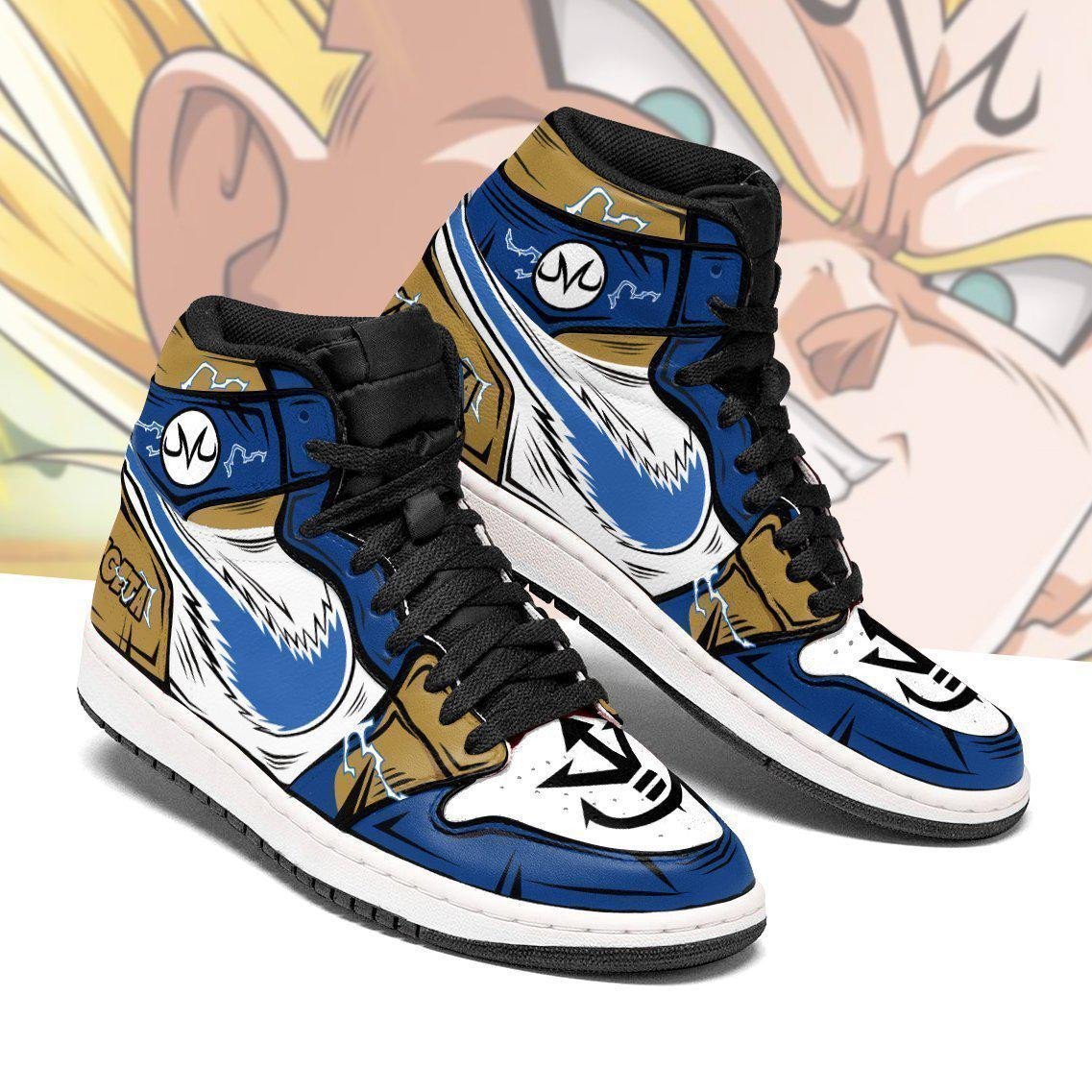 Dragon Ball Z Vegeta Anime JD1s Sneakers For Fans, Air Jordan Hightop