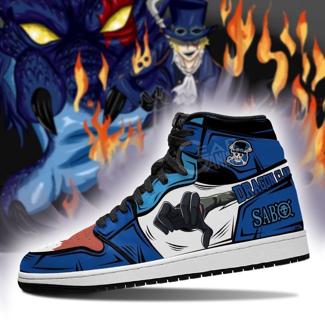 Dragon Claw Sabo JD1s Sneakers Anime One Piece Shoes, Air Jordan Hightop