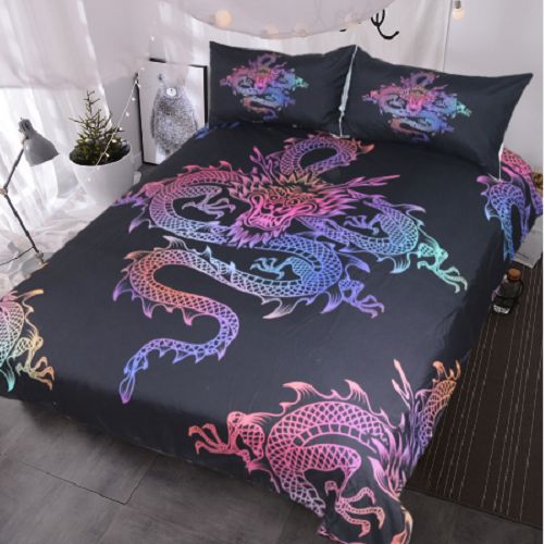 Dragon Colorful3D Customized Duvet Cover Bedding Set