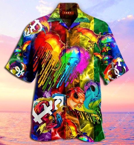 Dragon DonT Afraid To Show Your True Colors Unisex Hawaiian Shirt