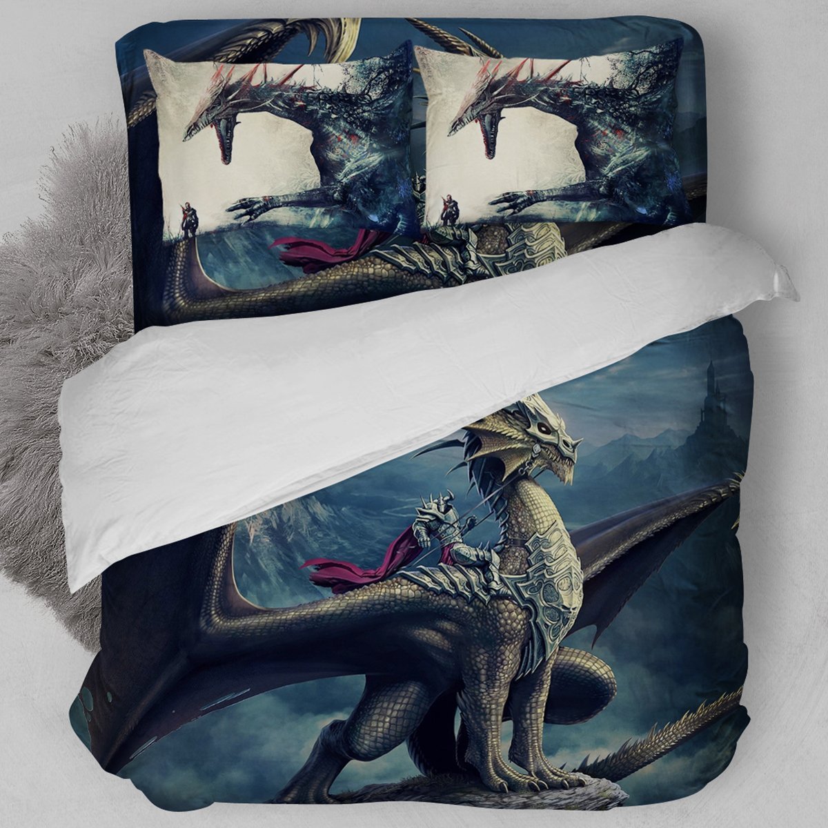 Dragon Encounter Duvet Cover Bedding Set