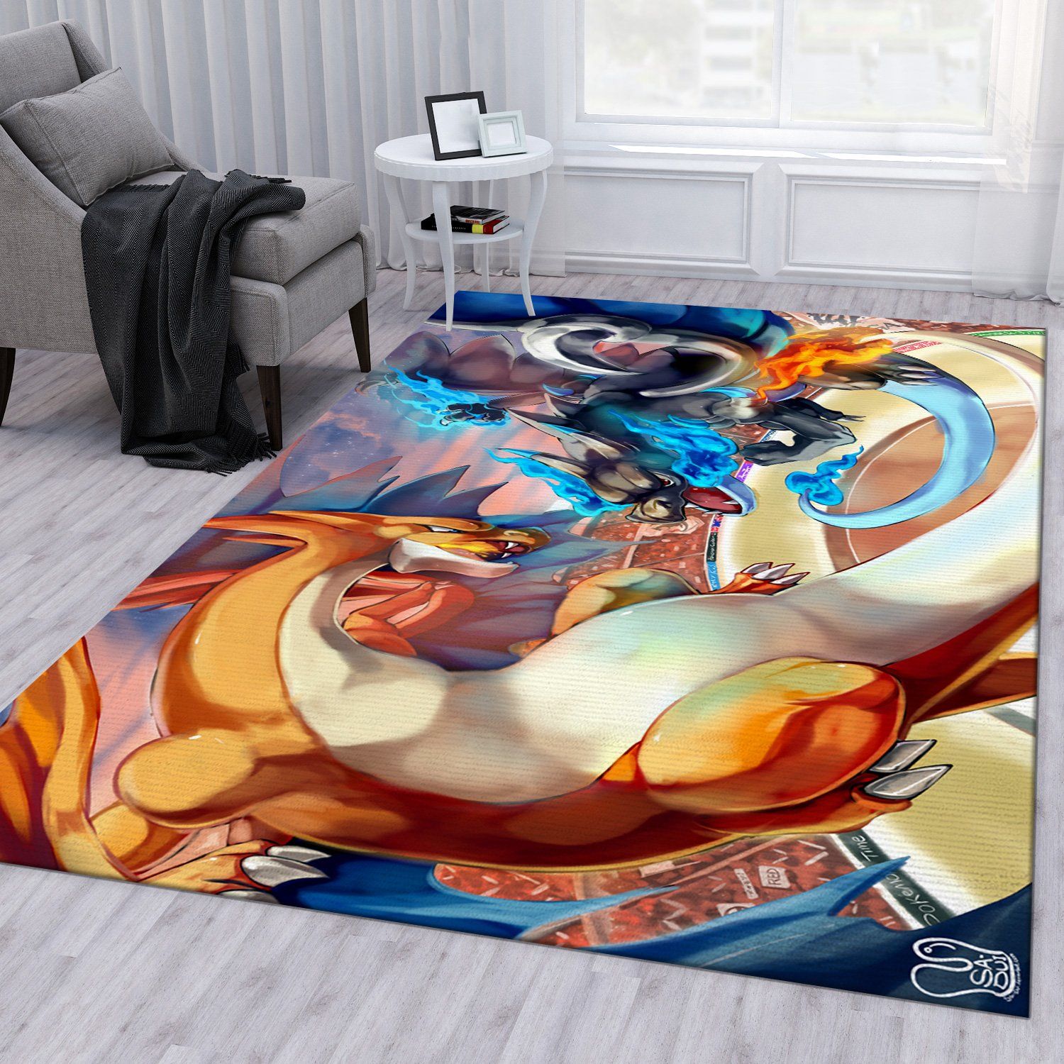 Dragon Pokemon Rectangle Rug– Custom Size And Printing