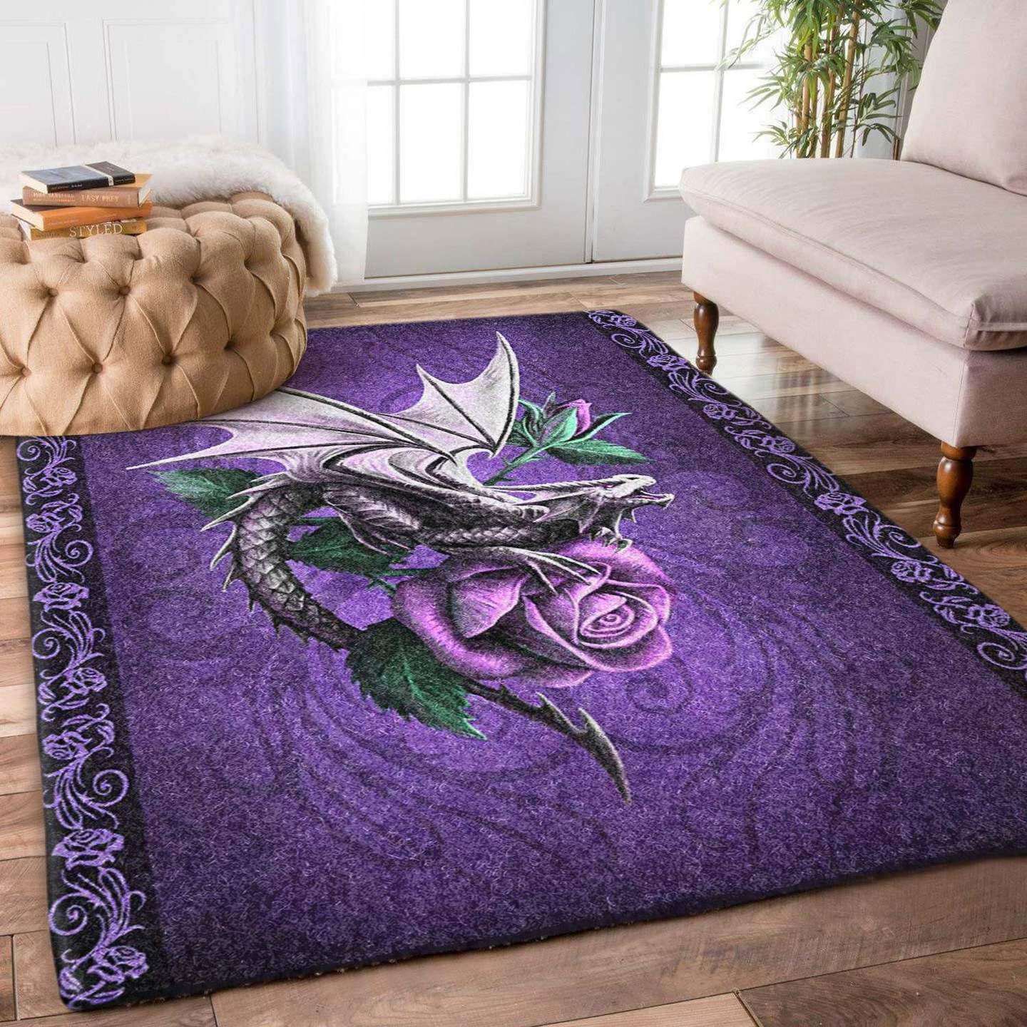 Dragon Rose Violet Limited Edition Rectangle Rug