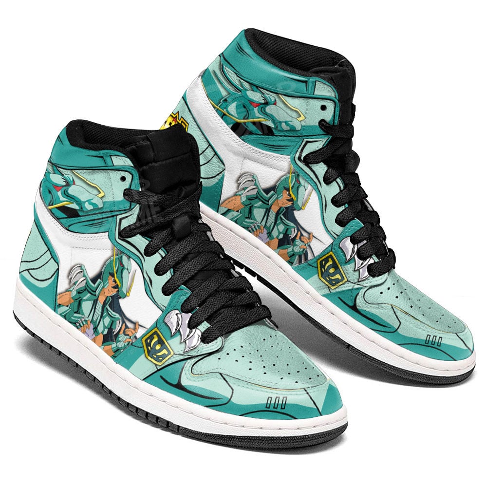 Dragon Shiryu JD1s Sneakers Saint Seiya Anime Shoes, Air Jordan Hightop