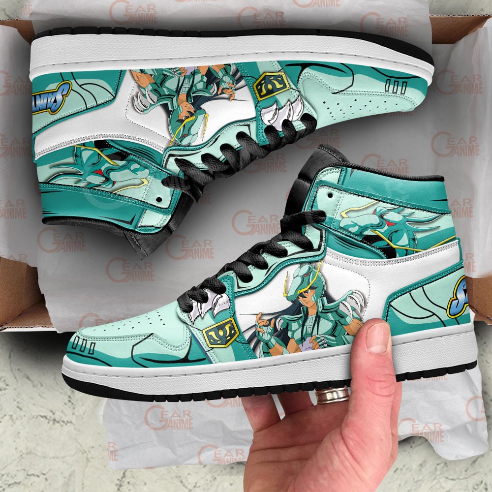 Dragon Shiryu JD1s Sneakers Saint Seiya Anime Shoes, Air Jordan Hightop