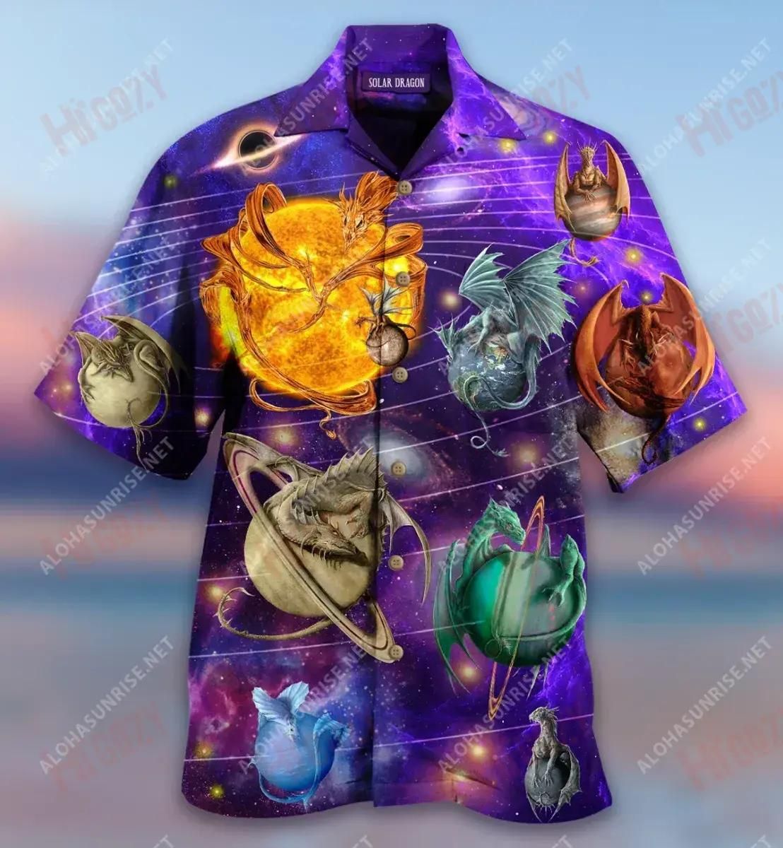 Dragon Solar System Shirt Ocean Aloha Shirt Custom Hawaiian Shirts Funny Hawaiian Shirts