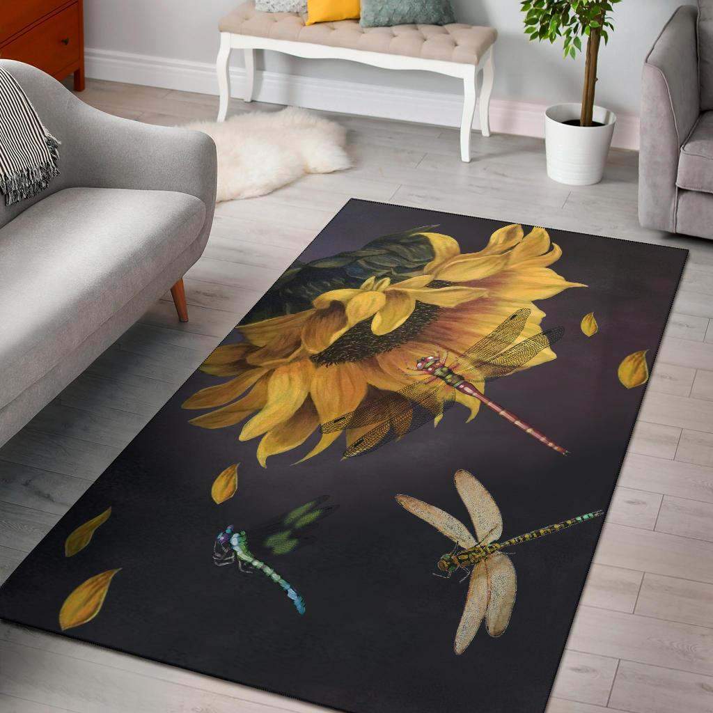 Dragonfly Sunflower Limited Edition Rectangle Rug
