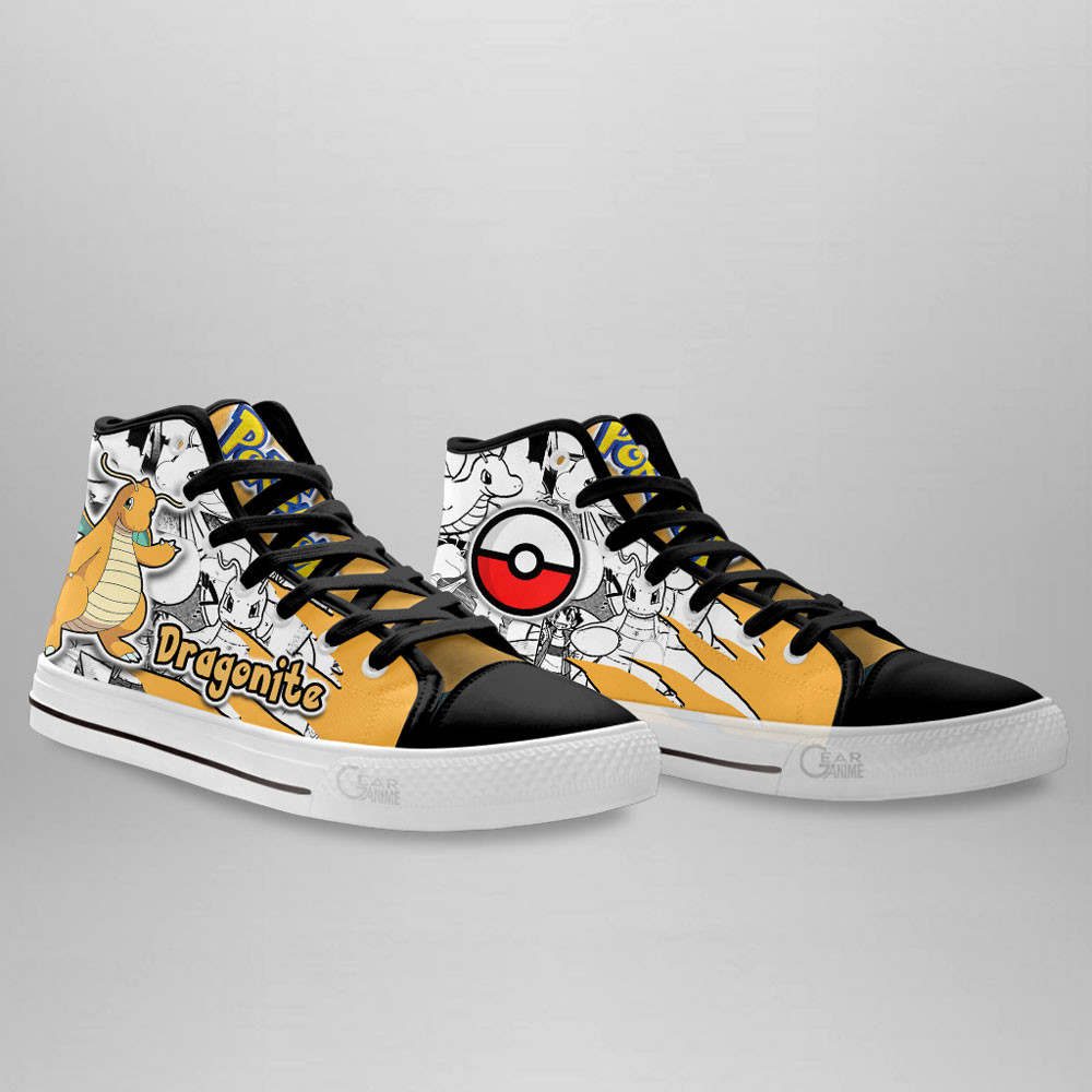 Dragonite High Top Shoes Custom Pokemon Anime Sneakers Mix Manga