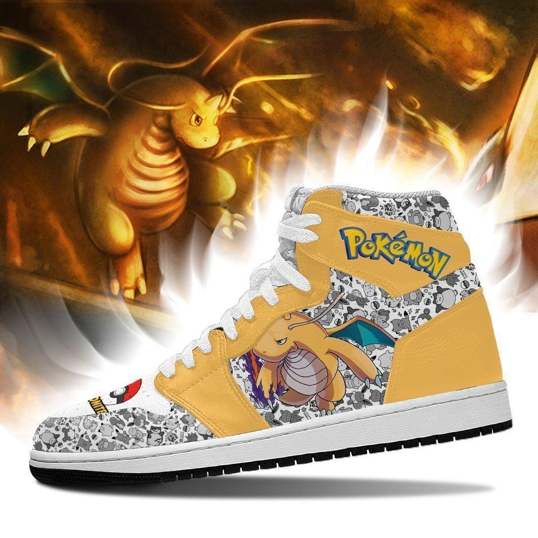 Dragonite JD1s Sneakers Anime Pokemon Shoes, Air Jordan Hightop