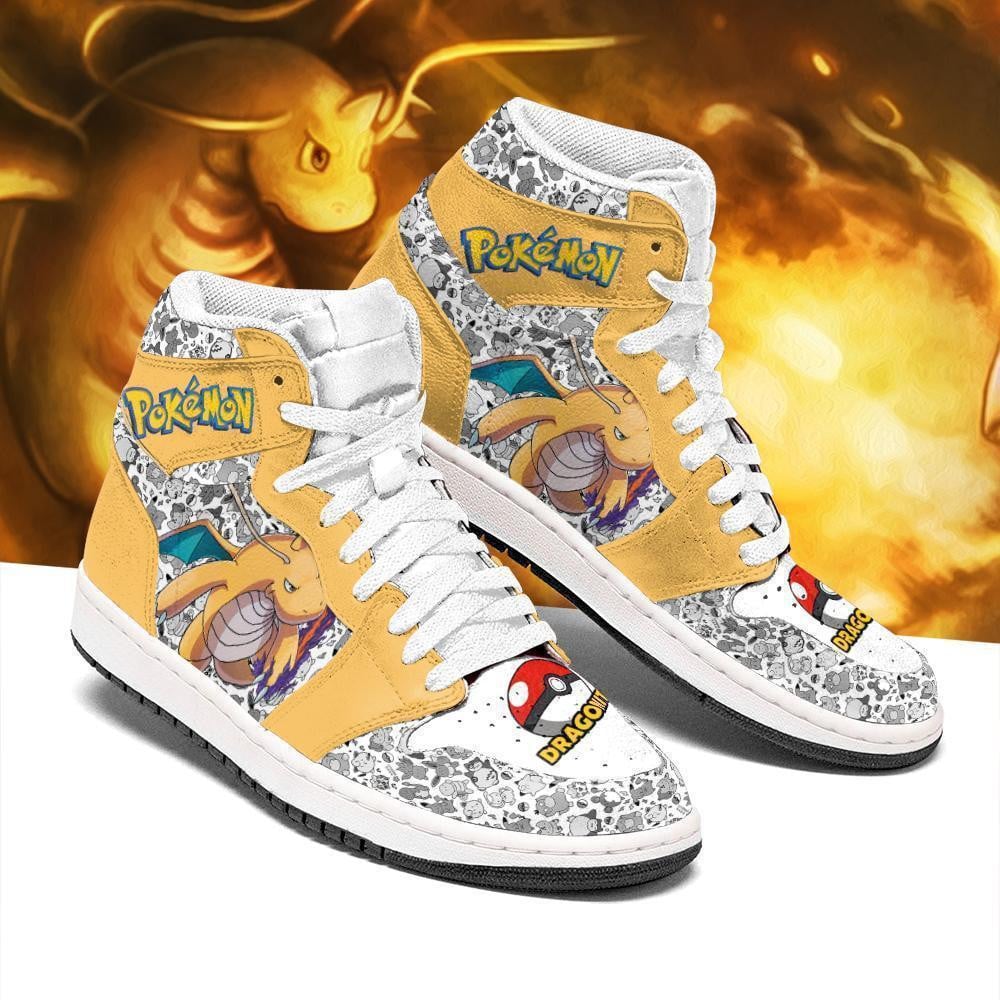 Dragonite JD1s Sneakers Anime Pokemon Shoes, Air Jordan Hightop