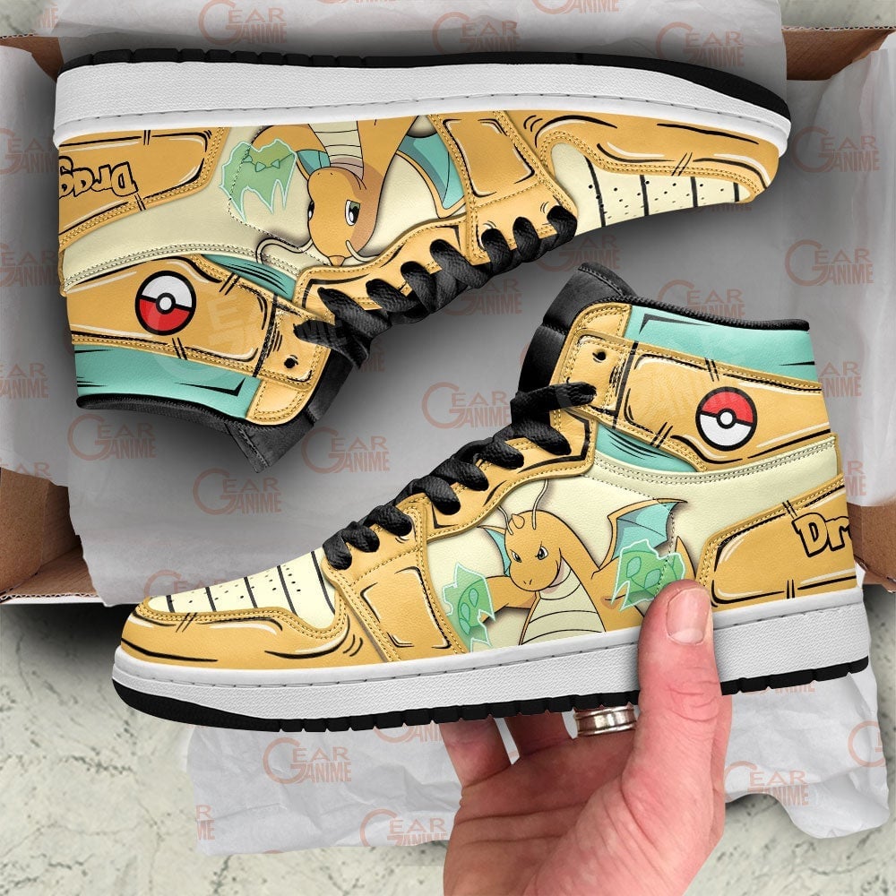 Dragonite JD1s Sneakers Pokemon Anime Shoes, Air Jordan Hightop