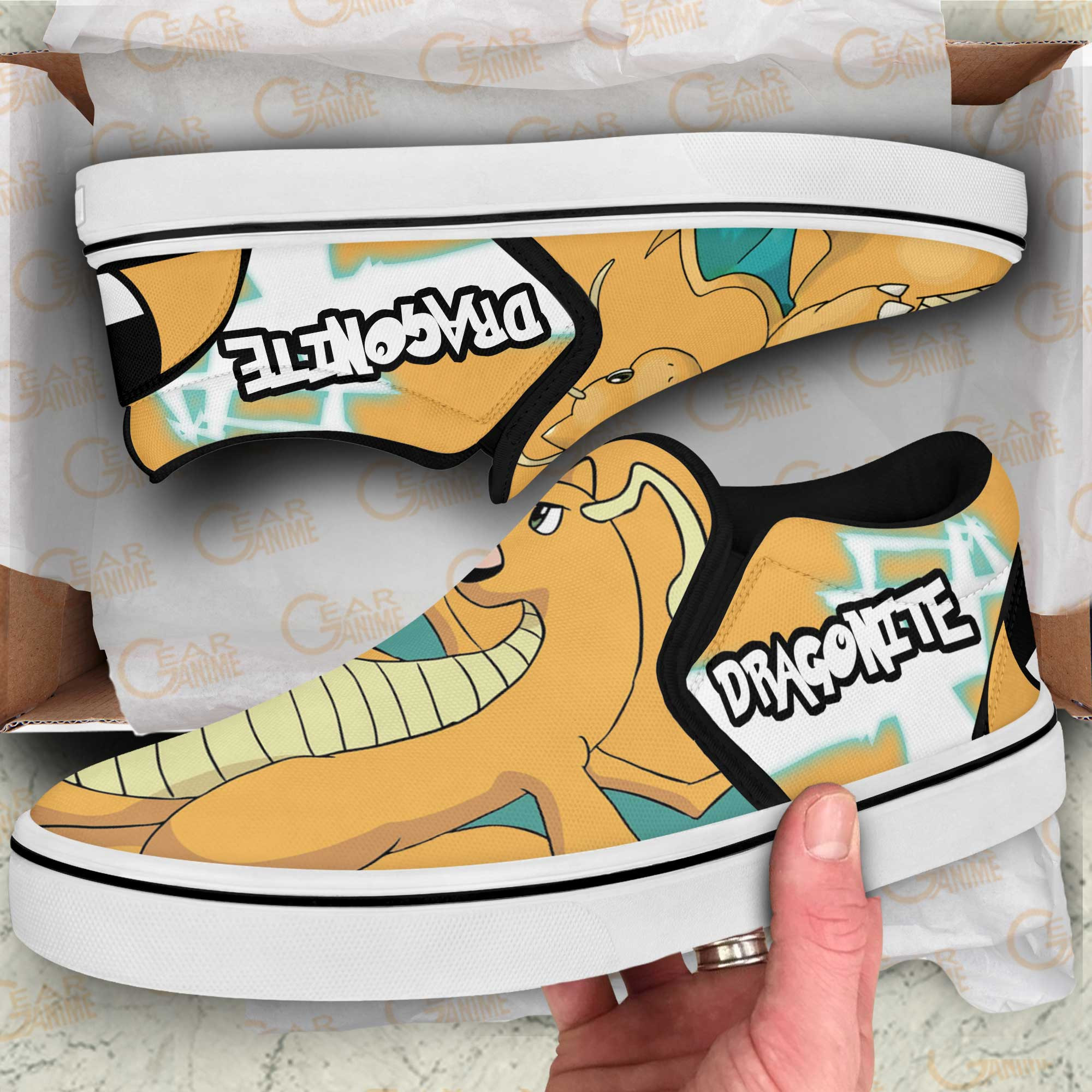Dragonite Slip-On Shoes Canvas Pokemon Custom Anime Shoes